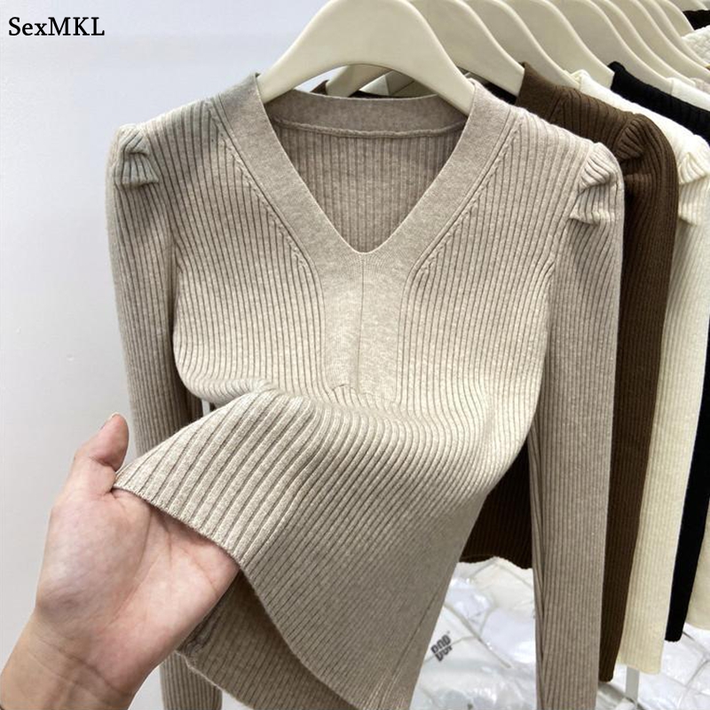 Winter Clothing Factory Outlet - Zarif V Yaka Kışlık Temel Kazak