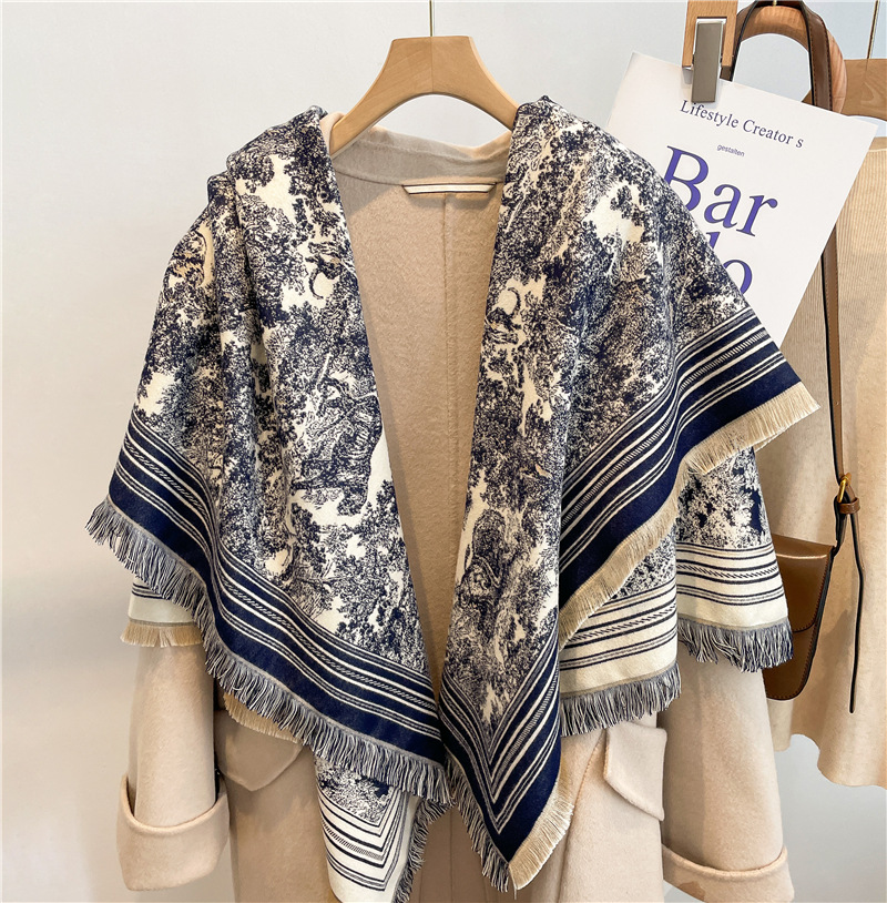 Cashmere Scarf Wrap - Lüks Eşarp Kadın Kaşmir Karışımı Bufanda