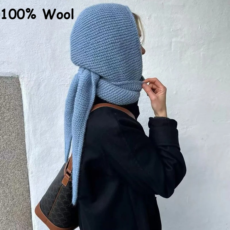 Wool Balaclava Knit - %100 Yün Büyük Sophie Eşarp Büyük