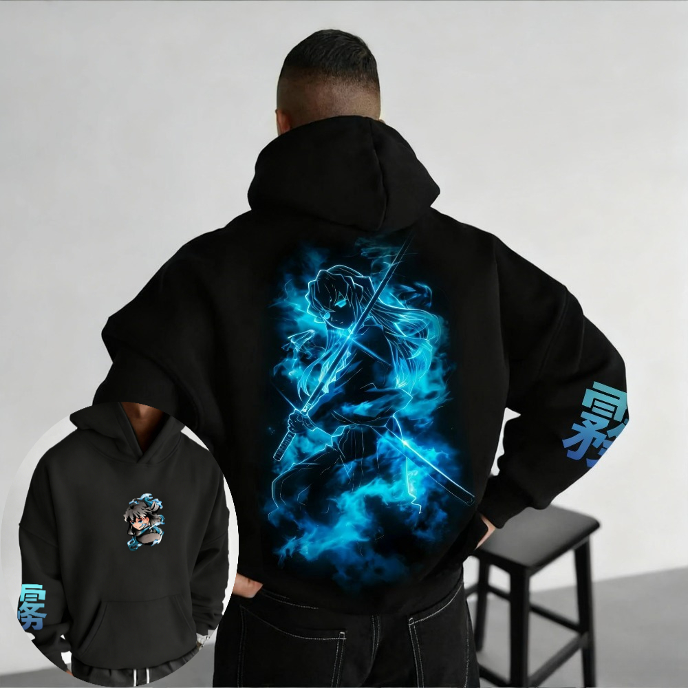 Winter Clothing Anime - Demon Slayer erkek kapüşonlu svetşört Muichiro