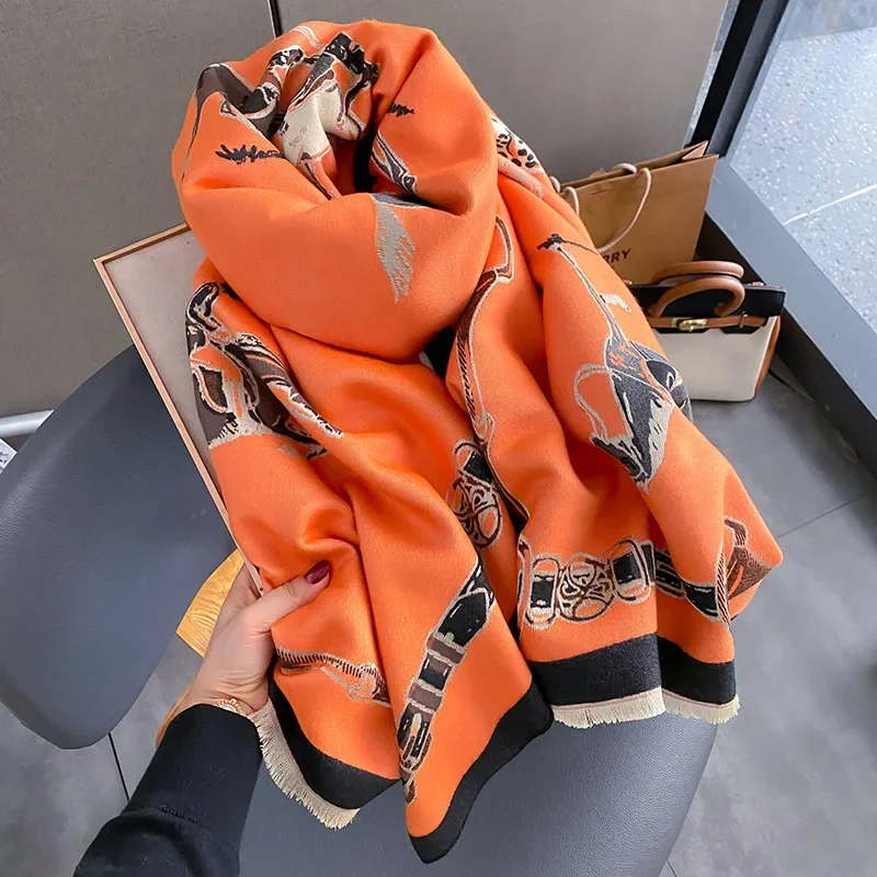Cashmere Scarf Wrap - 2024 Lüks Sıcak Pashmina Şal Kadın