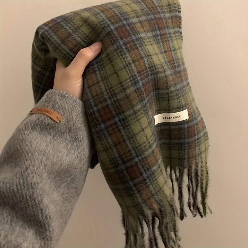 Vintage Yeşil Ekose Püskül Eşa - Cashmere Scarf Wrap incelemesi ve fiyatı